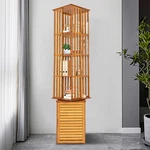 6-TIER Home Office Corner Book Shelf Bamboo 360 Rotating Storage Display Rack. Fixed Price $112.40.