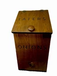 Vintage Potatoes Taters 'n Onions Wooden Storage Bin Farmhouse Country Solid Oak. Fixed Price $265.00.