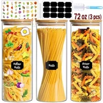 Bgraceyy Glass Jars Bamboo Lids, 72OZ 3PCS Kitchen Containers With.... Fixed Price $40.73.