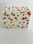 Kate Spade Fabric Recipe Box Lemon Orange Fruit Print Cards Dividers. Fixed Price $30.00.