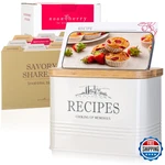 Noonberry 4X6 Recipe Card Box Set Vintage With Wooden Lid & Phone. Fixed Price $49.83.
