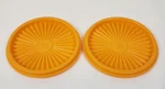 Tupperware Servalier Sunburst Orange Replacement Lids (2) Only #812-36 4.5". Fixed Price $10.00.