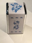 Pfaltzgraff Yorktowne Metal Napkin Holder. Vintage Purple And Blue Design.. Fixed Price $55.00.