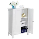 White Wooden Bathroom Floor Cabinet Storage Cupboard 3 Shelves Free Standing. Fixed Price $58.58.