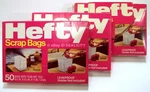 Hefty Scrap Bags W/tear Off Ties Lot 3 Boxes 100 Sealed, 40 Open New H4. Fixed Price $59.90.