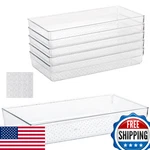 Ohlove 6-PCS Clear Plastic Drawer Organizers Tray 12"X6.2" Storage Bins W/ 25 Pa. Fixed Price $54.83.