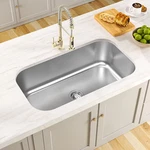 32" Classic Pro Undermount Kitchen Sink, Single Bowl Stainless Steel. Fixed Price $149.99.
