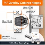 Soft Close Kitchen Cabinet Hinges - 50 Pack, Stainless Steel. Fixed Price $95.19.