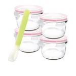 Glasslock Round Baby Food Container 5PC Set With Spoon 165ML Transparent. Fixed Price $63.99.
