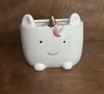 Isaac Jacobs White Ceramic Unicorn Makeup Brush Holder, Multi-purpose 2-SECTI.... Fixed Price $14.99.