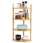 4-TIER Expandable Bamboo Corner Shelf Dish/plate Organizer For Cabinet, Kit.... Fixed Price $41.55.