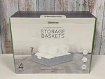 Neaterize Fabric Storage Baskets For Organizing 17X12.5X4 With Handles - New. Fixed Price $29.99.