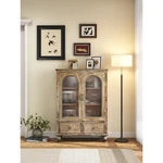 Storage Cabinet, Distressed Wood Kitchen Pantry With 2 Glass Doors. Fixed Price $435.00.