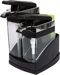 Black Chrome Bath Container Set With Soap Pump And Sponge Storage Duo. Fixed Price $41.09.