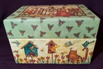 2001 Main Street Press Debi Hron Art Lang Recipe Card Box Cat Birds Flowers New. Fixed Price $18.95.