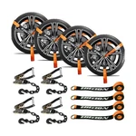 4 Pack Car Tie Down Straps For Trailers With Heavy Duty Chain Ancho... Fast Ship. Fixed Price $104.99.