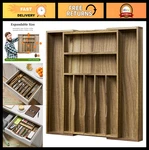 Expandable Acacia Wood Cutlery Drawer Organizer 7-9 Slot Silverware Tray, Divi. Fixed Price $73.99.