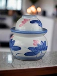 Festcool Porcelain Pickling Jar With 2 Lids Lotus Fermenting 7", Blue. Fixed Price $60.99.