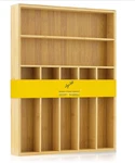 Joyjolt Bamboo 7-COMPARTMENT Drawer Organizer + Kitchen Aid Y-peeler. Fixed Price $13.00.