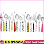 Mosaic Utensils Set 16 Pieces Stainless Steel Forks Knives Spoons Casual Dining. Fixed Price $52.06.