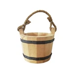 Good - Wooden Bucket 6" X 8" Water Wishing Well Pail With Rope Natural. Fixed Price $61.99.