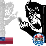 Tiinasol Peaking Boo Flipping Off Bigfoot Animal Metal Sign Art Ornament,. Fixed Price $52.62.
