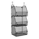 Puppycute Stackable Wire Storage Baskets For Kitchen Closet 3 Pcs, Black. Fixed Price $51.95.