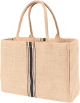 Kaf Home Jute Market Tote Handles Reusable Grocery Bag, Triple Stripe. Fixed Price $24.94.