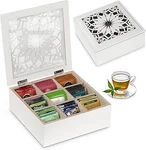 Handrong Tea Box Bag Organizer Wooden Holder Modern Chest With 9. Fixed Price $33.30.