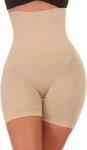 Ningmi Women High-waisted Tummy Control Bodyshaper Butt Lifter Boyshorts Beige. Fixed Price $10.79.