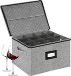 Wine Glass Storage Box China Containers With Dividers Stemware Case Hold. Fixed Price $34.95.