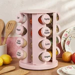 Pink Rotating Spice Rack Seasoning Organizer With 16 Empty Jars, Contai.... Fixed Price $54.38.