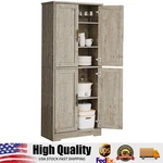70" Tall Kitchen Pantry Cabinet, Storage With Doors & Adjustable Shelves. Fixed Price $138.74.