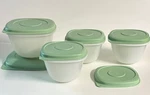 Martha Stewart Food Container W/green Lids, Three 3 Cup & One 5 2 Extra. Fixed Price $30.00.