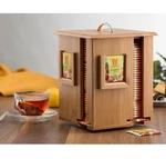 Si Bamboo Tea Storage With 4 Compartments And Lid New Open Box High Quality. Fixed Price $22.49.