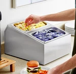 Servsense Stainless Steel Hotel Organizer Set With (2) 1/3 Size Pans. Fixed Price $48.99.
