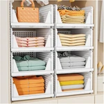Snslxh 5 Pack Stackable Closet Storage Bins Foldable White Organizer. Fixed Price $62.99.