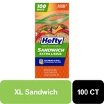 Hefty Press To Close Extra Large Sandwich Bags, 100 Count. Fixed Price $22.42.