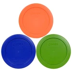 Pyrex 7200-PC Green Orange Cobalt Blue Round Plastic Lid 3PK For Bowl. Fixed Price $11.49.