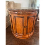 Hooker Furniture Round Door Commode Drum End Side Table Marble Top Wood - Nice!!. Fixed Price $899.96.