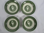 Royal Colonial Homestead Green And White Fruit/dessert (sauce) Bowls Set Of 4. Fixed Price $21.00.