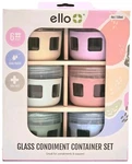 Ello Glass Condiment Containers Set 6. Leak Proof, 4OZ Each, Bpa Free, New. Fixed Price $24.99.