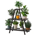 Bamboo Plant Stand Indoor/outdoor, 3-TIER, Black, Rectangular, 8 Potted Flowe.... Fixed Price $46.61.
