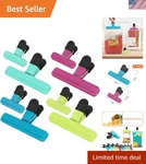 8 Pack Multi-color Food Clips Wide Opening & Air Tight Seal Grip For Freshness. Fixed Price $15.99.