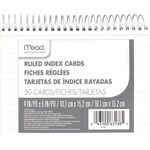 Mead 50/SPIRAL Index Cards 4"X6" Ruled/lines White School Office Home Usa Made. Fixed Price $7.75.