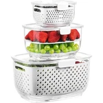 Luxear White Bpa-free Vegetable Fruit Storage Containers 3-PIECE Set For Fridge. Fixed Price $38.89.