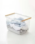 Yamazaki Home Tosca Laundry Basket With Wooden Handles - Steel + / Medium. Fixed Price $51.80.
