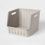 Wave Open Front Bin Gray - Brightroom: Stackable, 21 Volume, 13 Inch. Fixed Price $15.60.