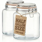 Kitchentoolz Half Gallon Glass Large Mason Jars With Airtight Lid - 64OZ Wide.... Fixed Price $64.79.