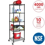 Seville Classics Ultradurable 5-TIER Nsf Steel Wire Shelving, 24"W X 18"D 75"H. Fixed Price $119.99.